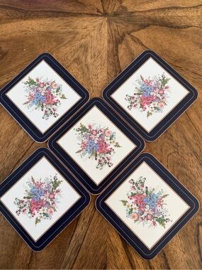 Vintage Pimpernel Bird/Flowers Coasters Set Of 5